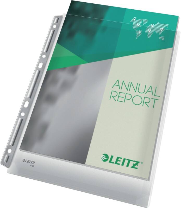 Leitz Maxi Fächermappe A4 Glatt Transparent 170 Mikron Metall, PVC (Polyvinylchlorid) Öffnung oben 6 Löcher Maxi 3 Stück