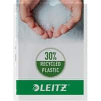 Leitz Premium Prospekthüllen DIN A4 Genarbt Transparent 130 Mikron PP (Polypropylen) Oben und links 4 Löcher 4780 100 Stück