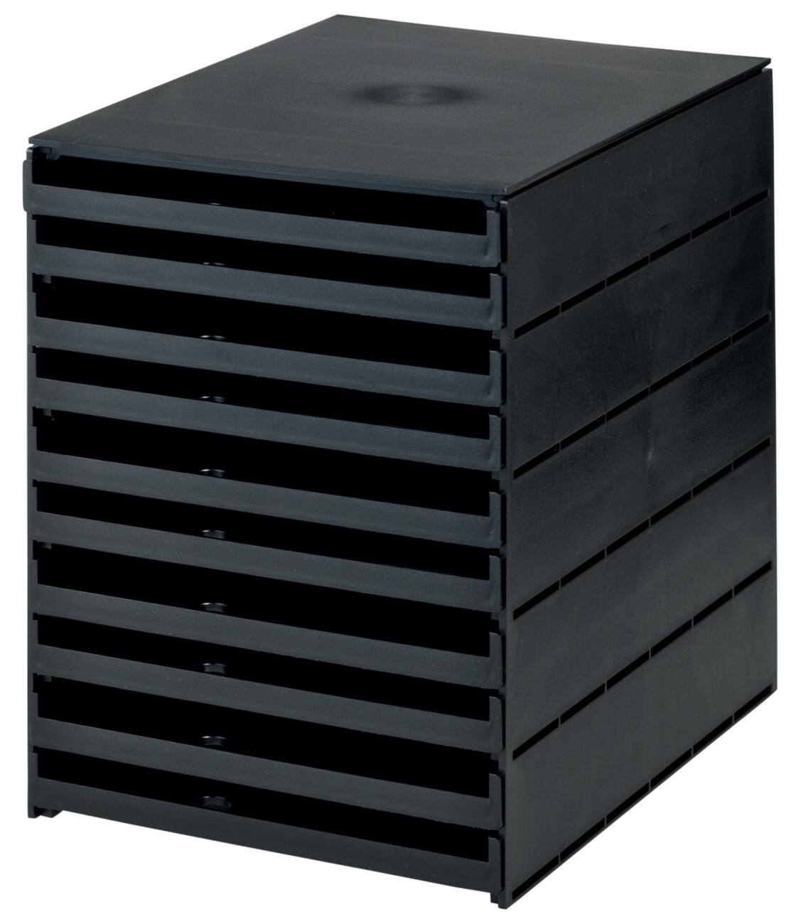 Styro Schubladenbox Styroval Kunststoff Schwarz 24,6 x 32,3 x 33,5 cm
