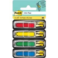 Post-it Index-Haftstreifen Pfeil 1,19 x 4,32 cm Farbig sortiert 4 Stück à 24 Streifen