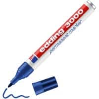 edding 3000 Permanentmarker Mittel Rundspitze 1,5 - 3 mm Blau Nachfüllbar Wasserbeständig