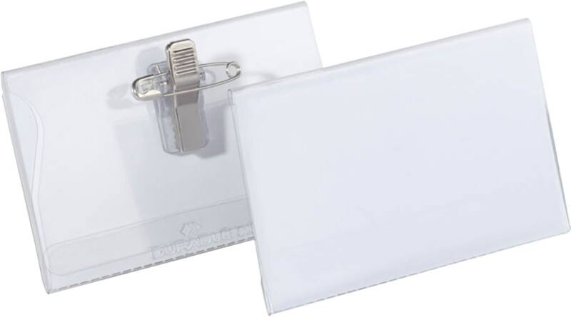 DURABLE Namensschilder Kombiklemme 9 x 5,6 cm Kunststoff 50 Stück
