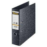 Bene No.1 Power Ordner A4 80 mm Schwarz 2 Ringe 91300 Hartpappe Wolkenmarmor Hochformat