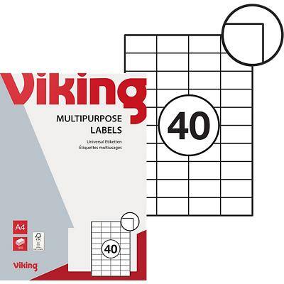 Viking Universaletiketten 4243545 Selbstklebend Weiß 52,5 x 29,7 mm 100 Blatt à 4000 Etiketten