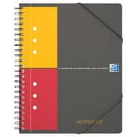 OXFORD International Besprechungsbuch Draht DIN A5+ Kariert PP (Polyproplylen) Schwarz 160 Seiten 80 Blatt