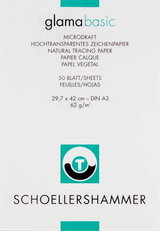 SCHOELLERSHAMMER DIN A3 Durchschlagpapier Transparent 60 g/m² Matt 50 Blatt