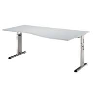 Hammerbacher Schreibtisch Matrix Lichtgrau 1.800 x 1.000 x 850 x 68 - 85 mm