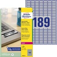 AVERY Zweckform L6008-20 Etikett DIN A4 Silber 25,4 x 10 mm 20 Blatt à 189 Etiketten