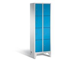 C+P Fächerschrank Lichtgrau, Lichtblau 8 Fächer 610 x 500 x 1.850 mm