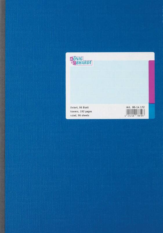 König & Ebhardt Geschäftsbuch A4 Liniert 70 g/m² Blau 96 Blatt