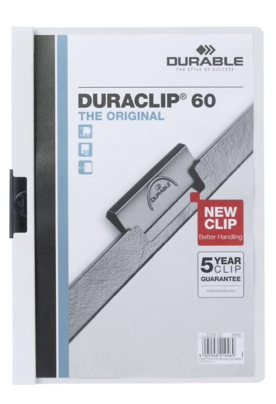 DURABLE Duraclip Klemmmappe 60 Blatt A4 Weiß