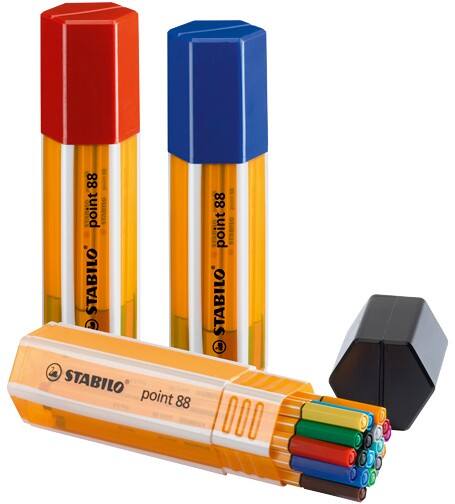 STABILO point 88 Fineliner 0.4 mm Nadelspitze Färbig sortiert 20 Stück