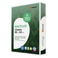 Nautilus Classic DIN A3 Druckerpapier Recycelt 100% 80 g/m² Milchglas Weiß 500 Blatt