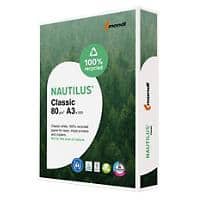 Nautilus Classic DIN A3 Kopier-/ Druckerpapier Recycelt 100%, EU Eco label 80 g/m² Milchglas Weiß 500 Blatt