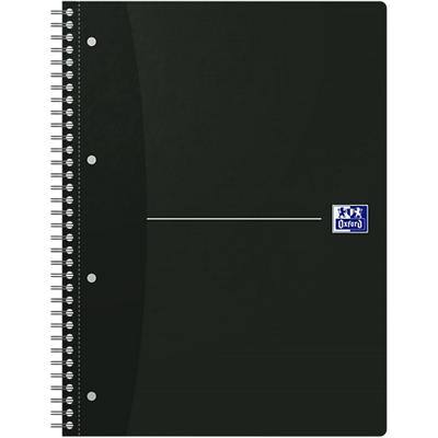 OXFORD Office Essentials Notebook DIN A4+ Liniert Spiralbindung Karton Schwarz Perforiert 140 Seiten