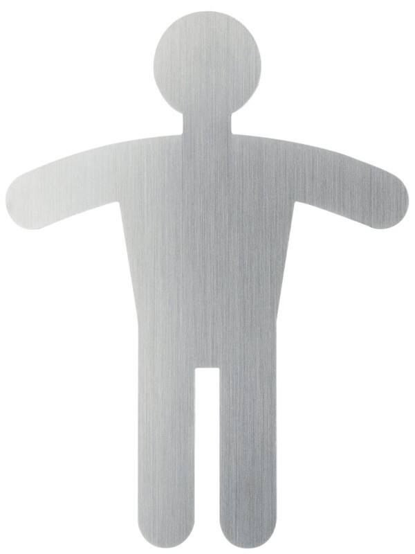 DURABLE Schild Herrentoilette Zum Ankleben Edelstahl 9 x 12 cm