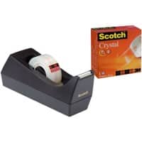 Scotch Klebebandabroller-Set Crystal Clear C38 Schwarz 19 mm (B) x 10 m (L) PP (Polypropylen)