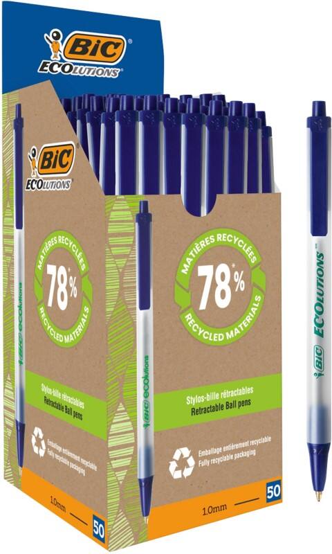 BIC Ecolutions Clic Stic Kugelschreiber Blau, 50 S