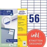 AVERY Zweckform UltraGrip Universaletiketten 3668 Ja DIN A4 Weiß 52,5 x 21,2 mm 100 Blatt à 56 Etiketten