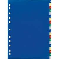DURABLE A - Z Register A4 Färbig sortiert Blau, Gelb, Rot, Grün 20-teilig PP (Polypropylen) 11 Löcher 6755