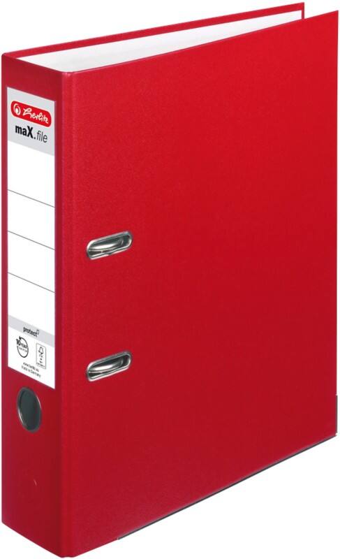 herlitz maX.file protect Ordner Breit A4 80 mm Rot 2 Ringe 5480306 Kunststoff Texturiert Hochformat