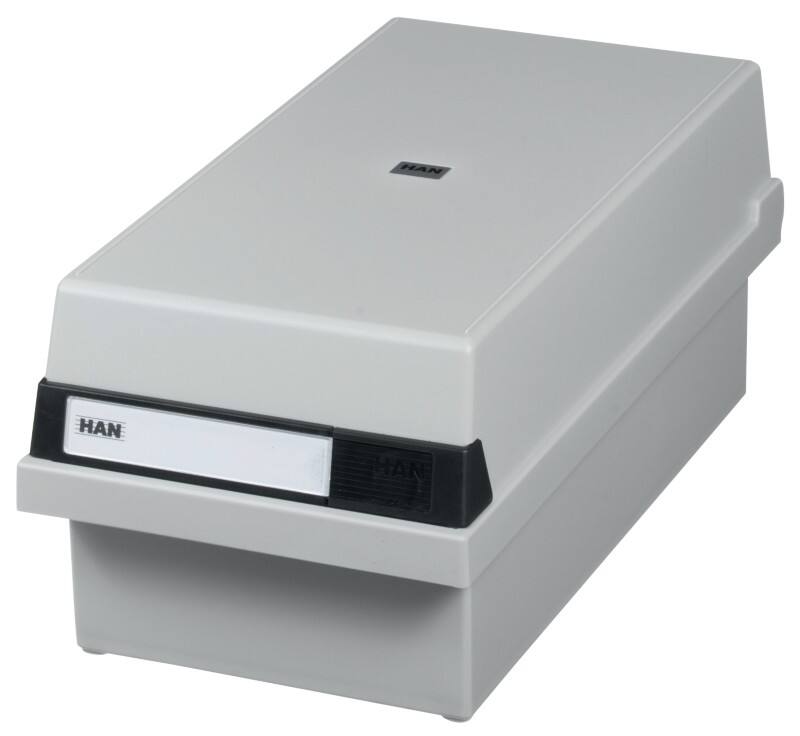 HAN Tischkarteikasten 956-11 DIN A6 1300 Karten Lichtgrau 17,7 x 36 x 14 cm
