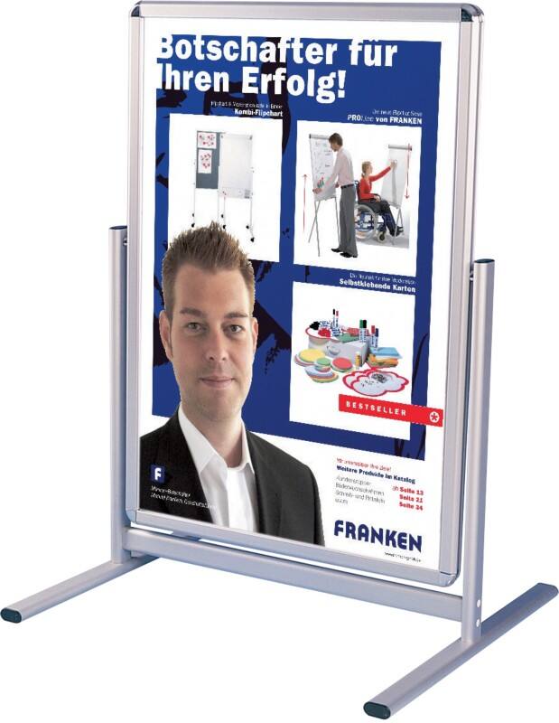 Franken Kundenstopper Freistehend A1 Aluminium, PVC (Polyvinylchlorid) Silber Wasserabweisend Windbeständig Wetterbeständig Outdoor