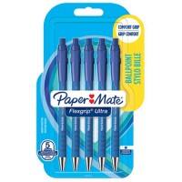 Papermate FlexGrip Ultra Einziehbar Kugelschreiber Blau 1 mm Mittel Kugelschreiber 5 Stück 