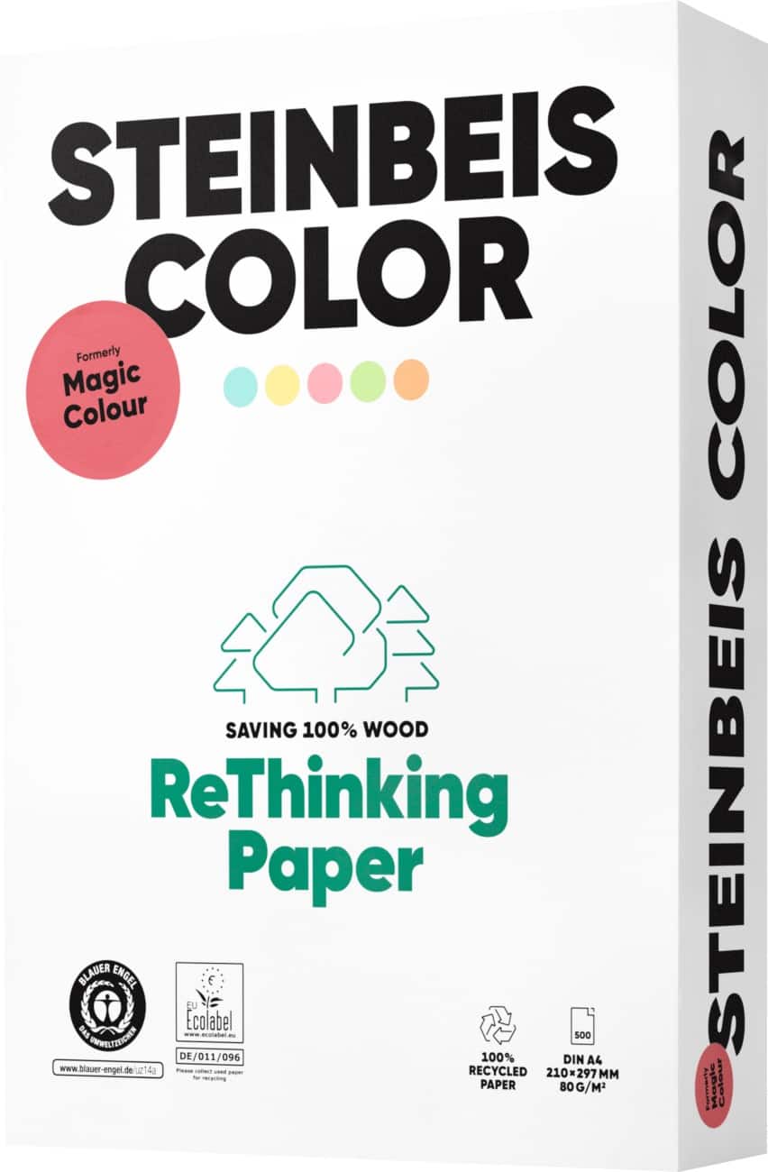 Steinbeis Magic Pastell Recycling Kopier-/ Druckerpapier DIN A4 80 g/m² Pastellgelb 500 Blatt