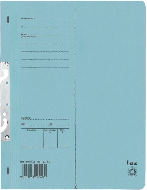 Bene Mappe DIN A4 Blau Pappkarton 250 g/m²