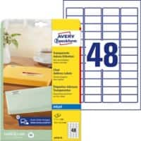 AVERY Zweckform Abziehhilfe QuickPEEL Adressetiketten J4720-25 Selbsthaftend A4 Transparent 45,7 x 21,2 mm 25 Blatt à 48 Etiketten