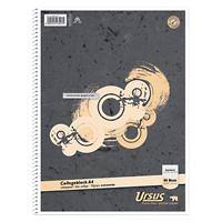 Ursus-Stil A4 Drahtgebunden Dunkelgrau Papierumschlag Notizbuch quadratisch 80 Blatt