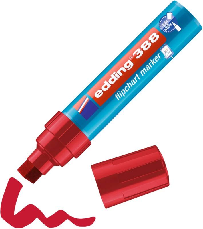 edding 388 Flipchart-Marker  Extra Breit Keilspitze 4 - 12 mm Rot Wasserbeständig