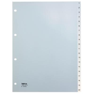 Kolma Register LongLife DIN A4 Transparent 20-teilig Perforiert Kunststoff 1 bis 20