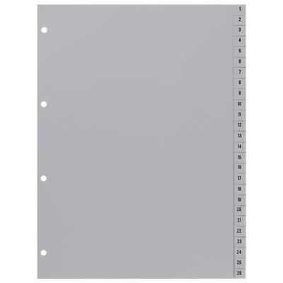Hetzel Register 721308 DIN A4 Grau 52-teilig Perforiert Kunststoff 1 bis 52 52 Blatt