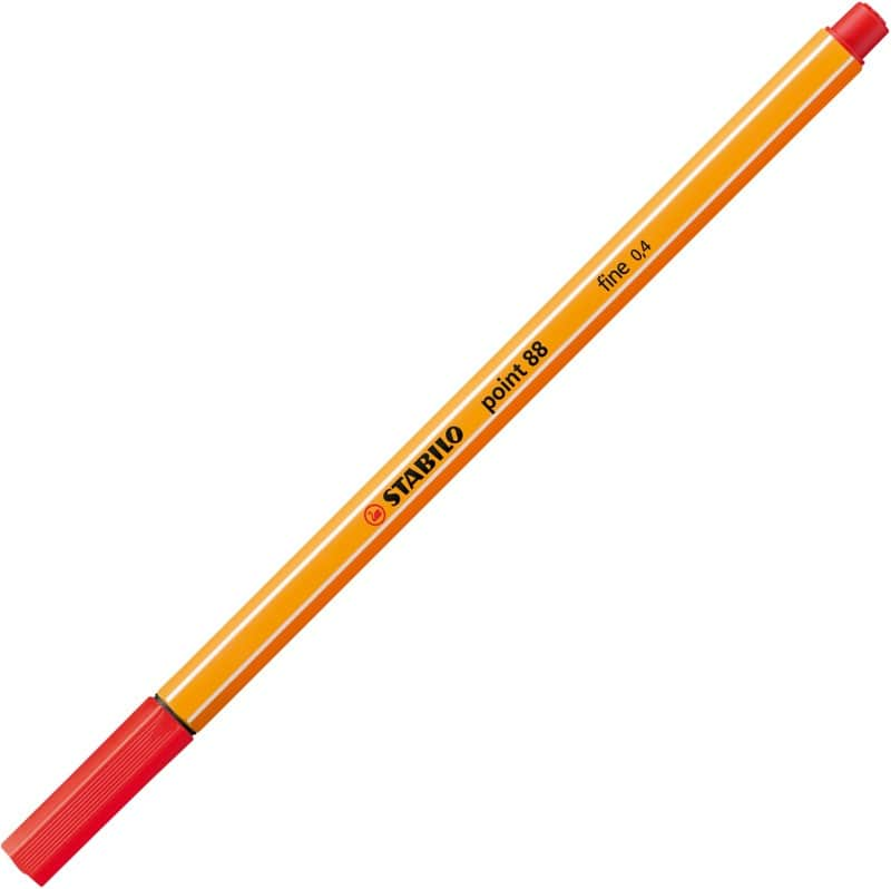 Stabilo point 88 fineliner 0. 4 mm nadelspitze rot point 88