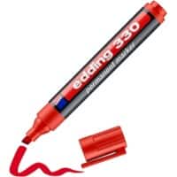 edding 330 Keilspitze Permanentmarker Breit Keilspitze 5 mm Rot Nachfüllbar