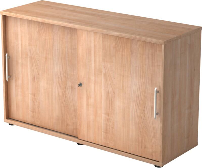 Hammerbacher Schiebetürenschrank Spanplatte 1 Fachboden abschließbar 1.200 x 400 x 748 mm Walnuss Braun