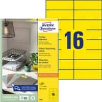 AVERY Zweckform Laser Etiketten 3455 Selbsthaftend A4 Gelb 105 x 37 mm 100 Blatt à 16 Etiketten