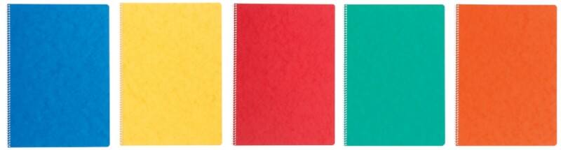 Ursus Style Notizbuch DIN A4 Kariert Spiralbindung Pressspan Färbig sortiert Nicht perforiert 96 Seiten 10 Stück à 48 Blatt