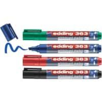 edding 363 Whiteboard-Marker Färbig sortiert Breit Keilspitze 1 - 5 mm 4 Stück