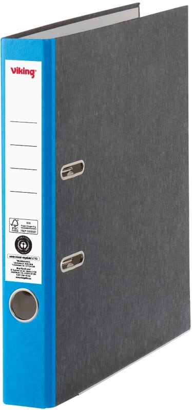 Viking Ordner A4 50 mm Dunkelblau, Schwarz 2 Ringe Pappkarton Wolkenmarmor Hochformat Recycled