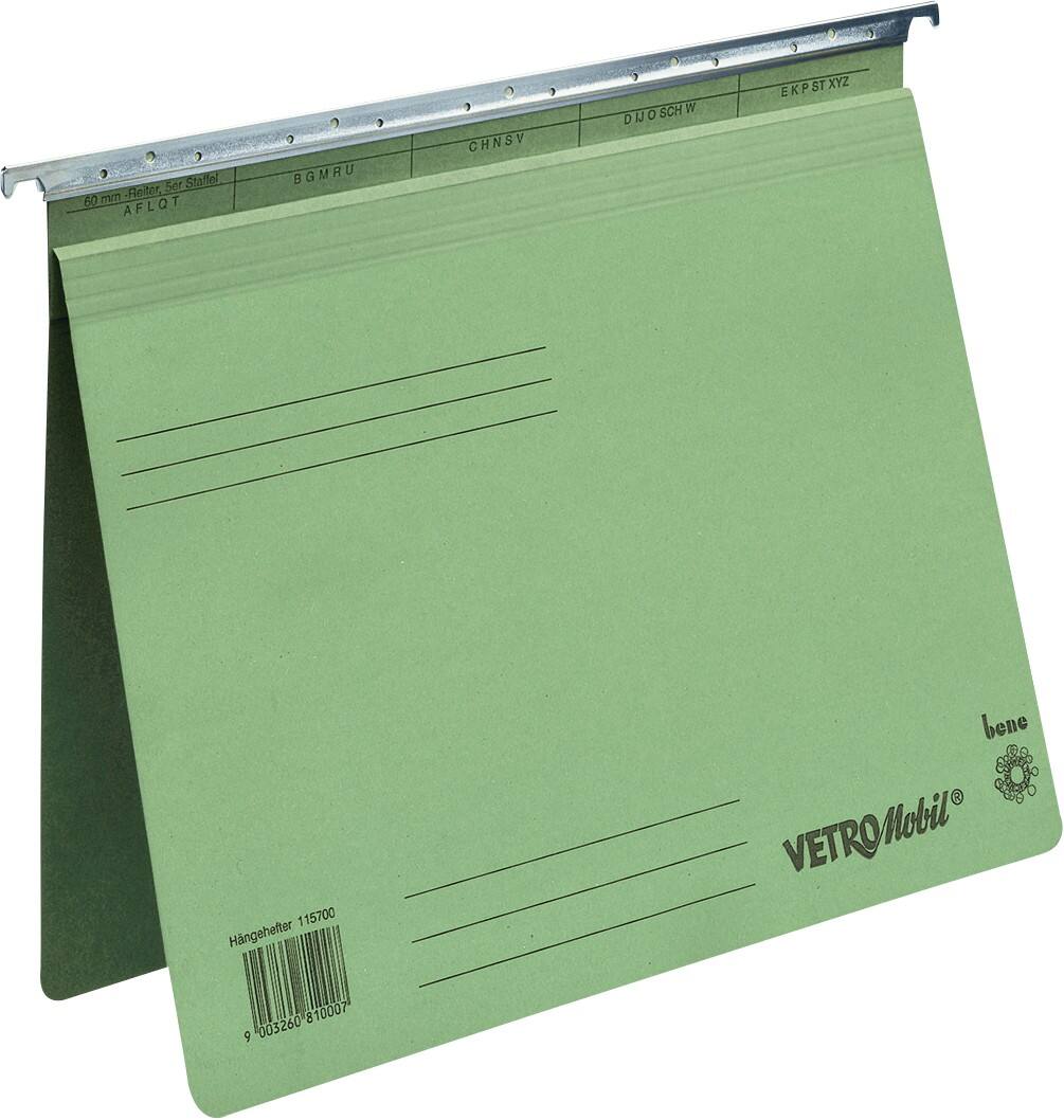 Bene Hängehefter kaufmännische Heftung VetroMobil Moosgrün Karton 50 Stück