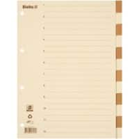 Biella Blanko Register DIN A4 Braun, Beige 12-teilig Pappkarton 4 Löcher 12 Blatt