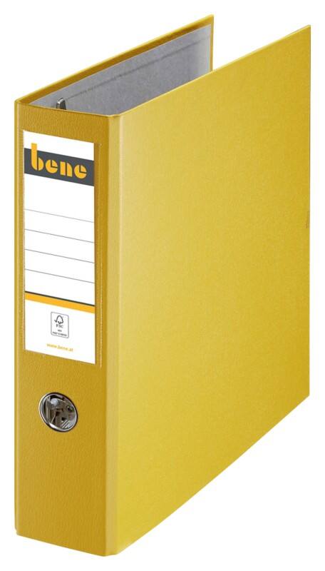 Bene Doppelordner Breit A4 75 mm Gelb 4 Ringe 292900 PP (Polypropylen) Hochformat