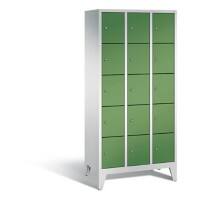 C+P Fächerschrank Lichtgrau, Grün 900 x 500 x 1.850 mm