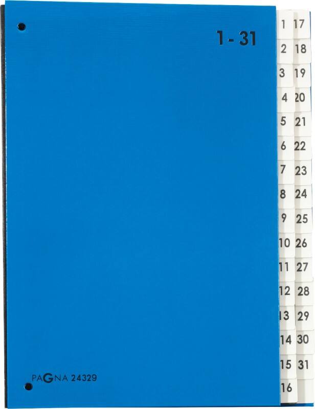 PAGNA Pultordner Blau A4 Hartpappe 1 bis 31 Blau