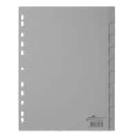 DURABLE Blanko Register DIN A4 Grau Transparent 10-teilig PP (Polypropylen) Portrait A4 11 Löcher 6441
