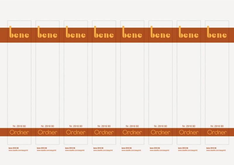 Bene PC-beschriftbare Kartonrückenschilder 291690 Für Bene 291690 Kunststoff-Ordner Hellgrau 31 x 190 mm 80 Stück