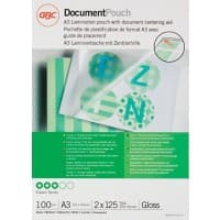 GBC Document Laminierfolien A3 Glänzend 125 Mikron (2 x 125) Transparent 100 Stück